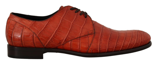 Dolce & Gabbana Orange Exotic Leather Dress Derby Shoes